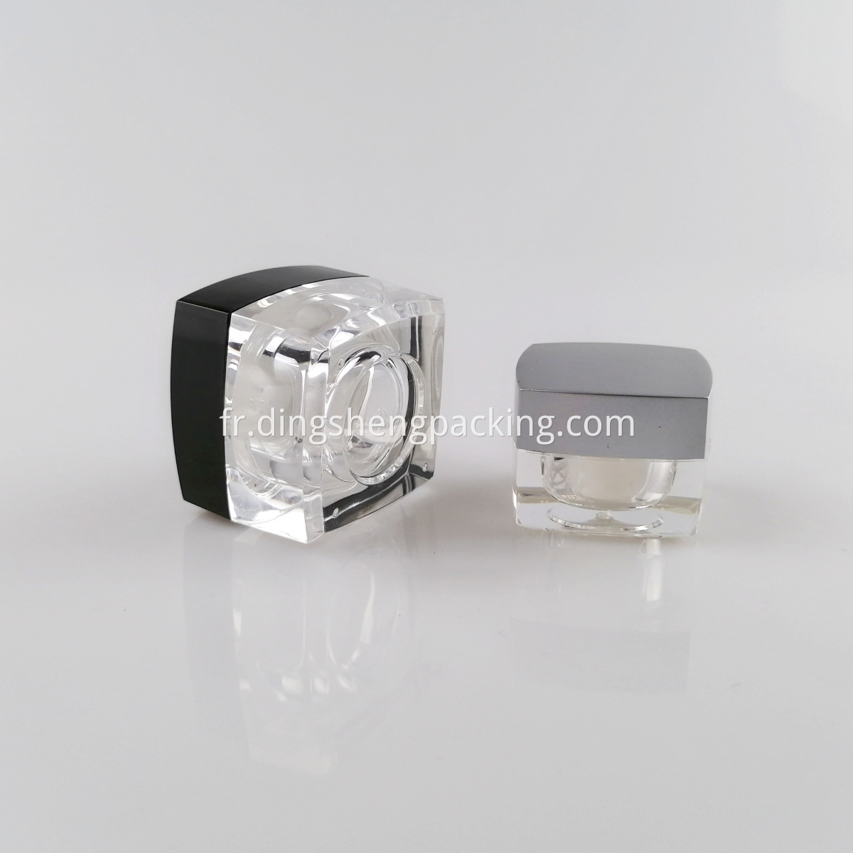 10g Clear Square Shape Plastic Loose Powder Jar